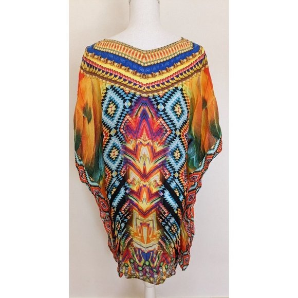 Vizcosa Embellished Silk Kaftan - Picture 4 of 8